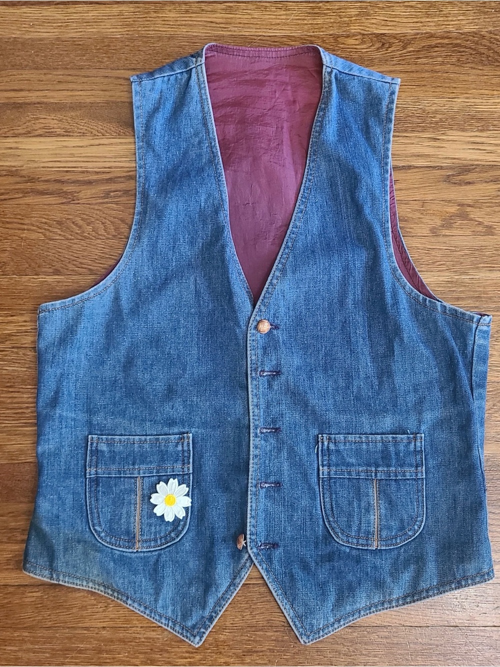Vintage denim vest western S M 70s 80s